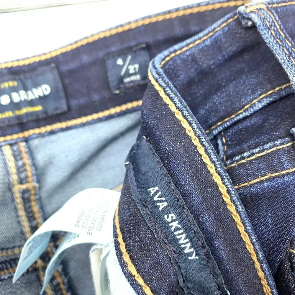 Lucky Brand Women's Size 27 Mid-Rise AVA Skinny Cropped Ankle Jeans Denim Blue